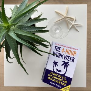 picture of the 4-hour work week on a side table