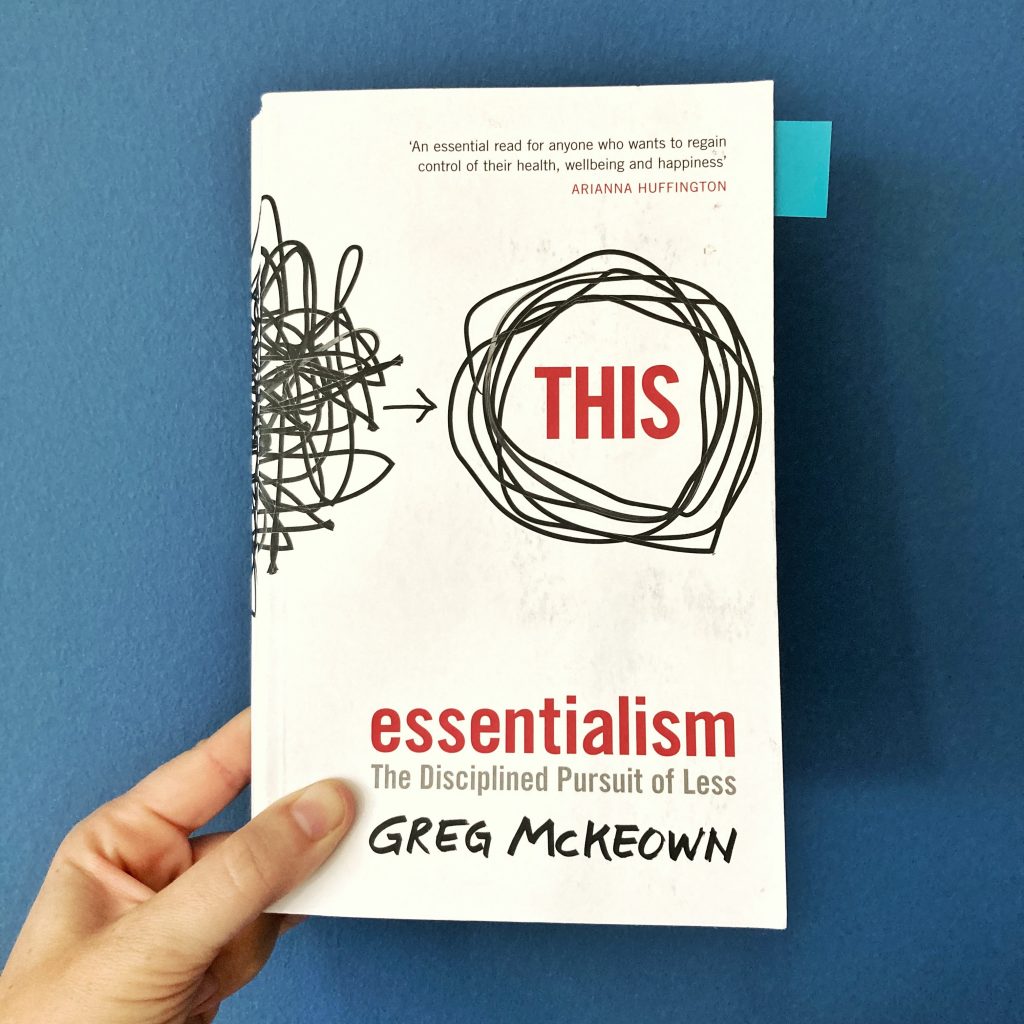 picture of the cover of the book essentialsm by greg mckeown